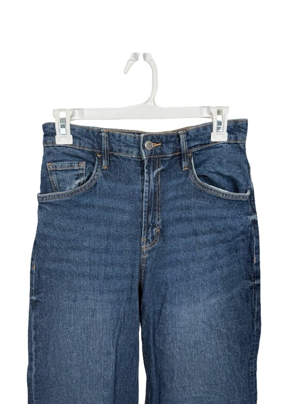 Mango Wide Leg Jeans Womens 2 Blue High Rise Cotton Casual - Picture 5 of 8